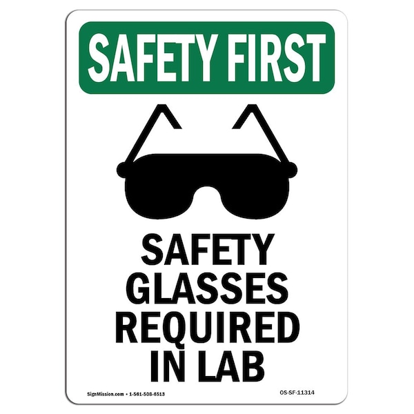 OSHA, Glasses Required, 5in X 3.5in, 10PK, 3.5" W, 5" H, Portrait, PK10, OS-SF-D-35-V-11314-10PK
